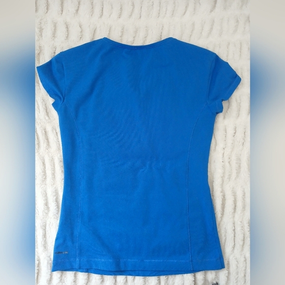 Adidas Climalite Shirt Womens Sky Blue Workout Gym Running Tee Vintage Y2K - Picture 3 of 3
